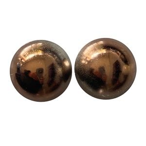 Vintage Earrings Alexis Kirk bronze tone half dome round bold Modern clip on